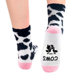 Fuzzy Socks Cow Socks Women Cow Print Socks, Funny Cow Print Gifts Cow Gifts for Cow Lovers Gifts