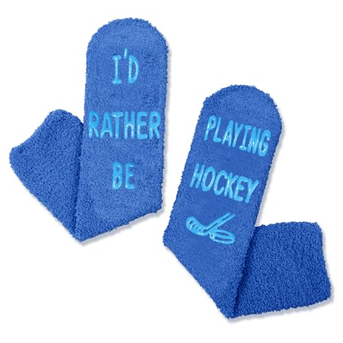 Unisex Hockey Socks for Kids Teens, Funny Hockey Gifts for Hockey Lovers, Boys Girls Hockey Socks, Cute Sports Socks for Sports Lovers, Gifts for 7-10 Years Old