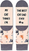 Funny Cat Gifts for Men Gifts for Cat Dad, Novelty Silly Crazy Fun Socks For Him