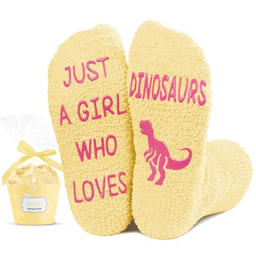 Dinosaur Gifts for Girls, Kids Dino Socks Dinosaur Socks, Girls Dino Gifts, Funny Socks, Gifts for Dinosaur Lovers, Gifts for 7-10 Years Old Girl