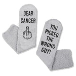 Unisex Fuzzy Breast Cancer Awareness Socks Chemo Socks, Breast Cancer Gifts Breast Cancer Awareness Gifts for Women Men