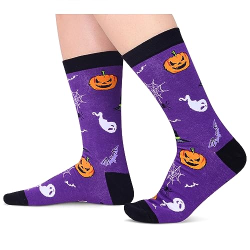 Novelty Halloween Unisex Adult's Purple Crew Socks