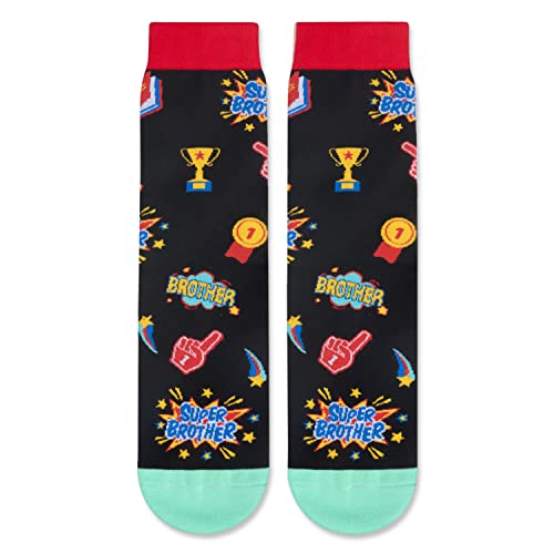 Cool Men's Crazy Socks, Funny Gifts for Brother, Best Brother Birthday Gift, Cool Gifts for Big, Older, Little Brother or Brother-in-Law, Unique Father's Day Gifts