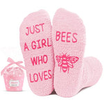 Perfect Gifts for Daughters and Granddaughters Who Love Bee, Cute Bee Gifts for Girls, Crazy Fuzzy Bee Socks Gifts for 7-10 years old Girls, Unique Bee Gifts for Bee Lovers