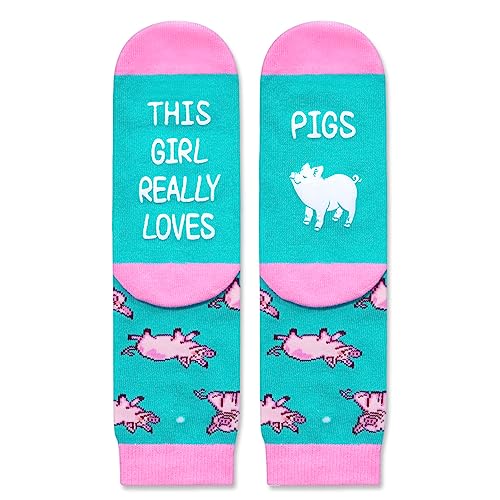 Novelty Pig Girls' Pink Crew Socks