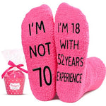 70th Birthday Gift for Her, Unique Presents for 70-Year-Old Women, Funny Birthday Idea for Mom Wife Grandma Sister Crazy Silly 70th Birthday Socks