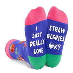 Funny Strawberry Socks For Teen Boys Girls Novelty Fruit Socks, Strawberry Gifts For Kids, Gifts for 7-10 Years Old