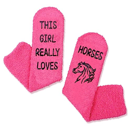 Novelty Horse Women's Pink Crew Socks