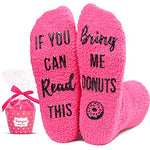 Funny Women's Donut Socks, Funny Donut Socks for Donut Lovers, Novelty Donut Gifts for Women, Gift for Mom, Funny Food Socks, Fuzzy Fluffy Socks, Novelty Donut Gifts
