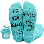 Funny Fuzzy Horse Socks for Girls Women, Novelty Horse Gifts for Equestrian Lovers, Horse Socks Riding Gifts Equestrian Gifts