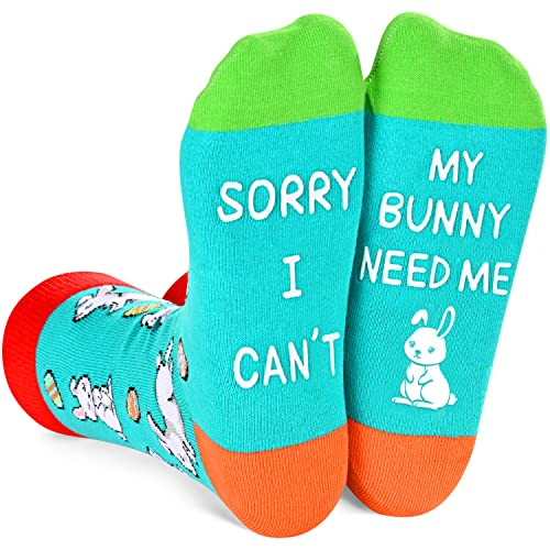 Unisex Funny Rabbit Socks, Rabbit Gifts for Women and Men, Rabbit Gifts Farm Animal Socks Easter Gifts