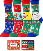 Holiday Socks for Boys Girls, Xmas Gifts, Santa Socks, Christmas Presents, Best Secret Santa Gifts, Funny Children Christmas Socks, Novelty Christmas Gifts for Kids, Stocking Stuffers