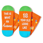 Crazy Silly 18th Birthday Socks Funny Gift Idea for Teens Boys Girls Unique 18th Birthday Gift for Big Kids, Presents for 18 Year Old Girl Boy
