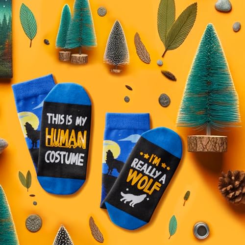 Wolf Gifts,Funny Socks Funny Gifts for Women Men, Novelty Wolf Socks Fun Crazy Silly Socks,Wolf Socks