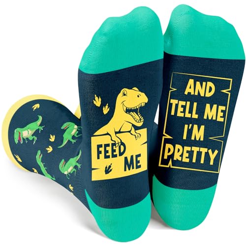 Funny Dinosaur Socks Gifts for Men Women, Unisex Dinosaur Gifts, Crazy Dinosaur Socks for Men Women