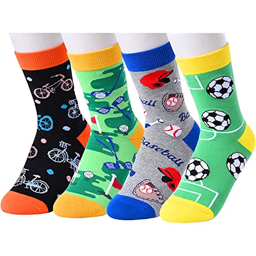 Crazy Kids Socks Funny Ball Sports Socks Gifts for Boys Girls, Best Gifts for Children Ball Sports Gifts, Birthdays Gifts, Children's Day Gifts, Christmas Gifts, Gifts for 7-10 Years Old