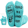 Funny Panda Gifts for Women Girls, Novelty Panda Socks, Fun Crazy Silly Green Fuzzy Socks Gifts