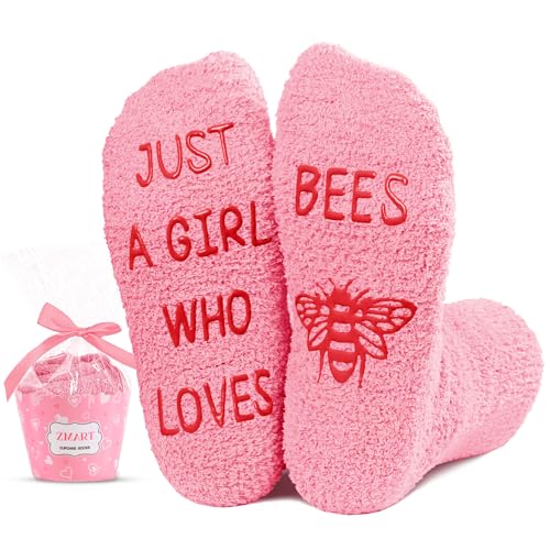 Unique Bee Gifts for 7-10 years old Girls Who Love Bee, Cute Bee Gifts for Kids, Crazy Fuzzy Bee Socks for 7-10 years old, Unique Bee Gifts for Bee Lovers