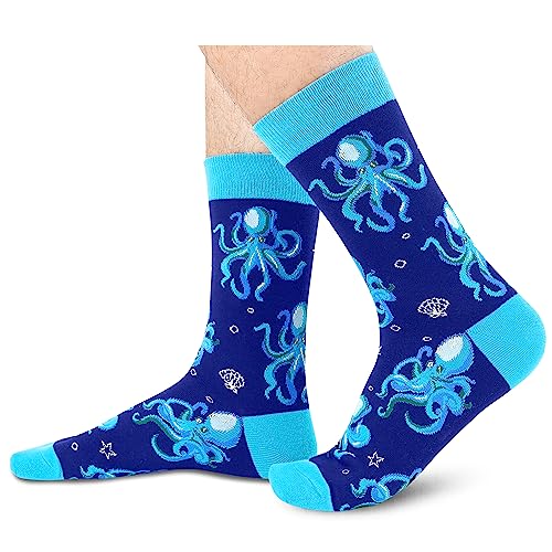 Funny Octopus Gifts for Men, Marine Gifts for Him, Guys Who Love Octopus, Cute Men's Octopus Socks