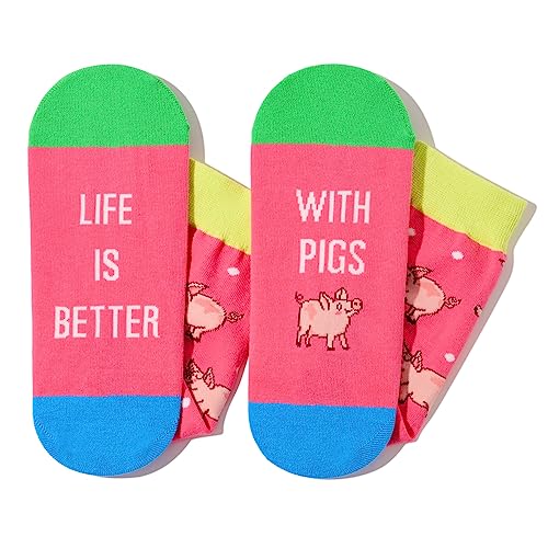 One-Size-Fits-All Pig Gifts, Unisex Pig Socks for Women and Men,  Pig Gifts Gender-Neutral Piggy Socks Pig Lovers Gifts for Farmers