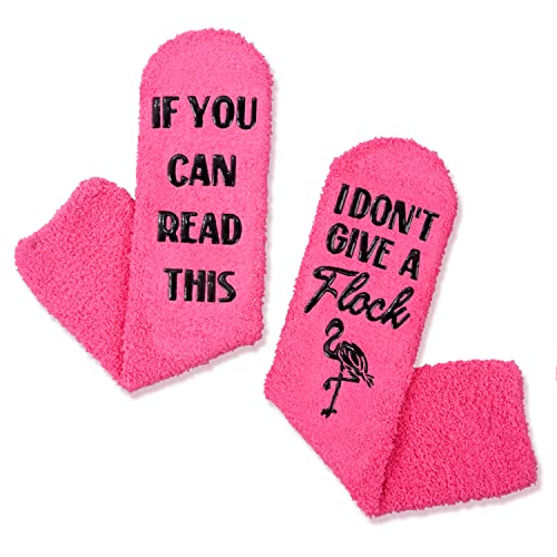 Flamingo Gifts For Women Lovely Fuzzy Fluffy Animals Socks Gift For Flamingo Lover Valentine's Birthdays Gift For Her