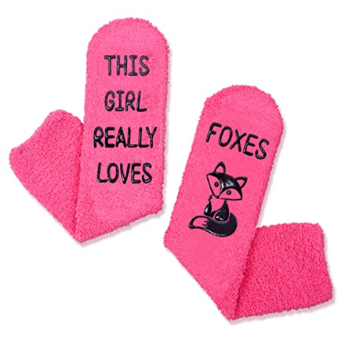 Lovely Fox Women's Hot Pink Crew Socks