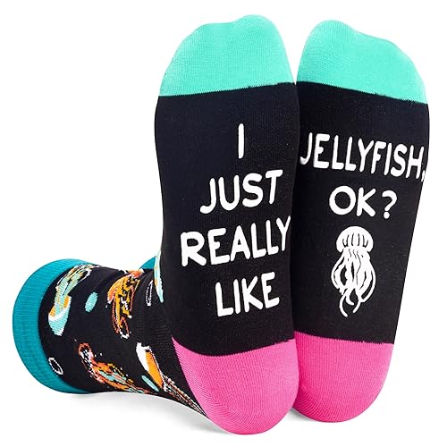 Gender-Neutral Jellyfish Gifts, Unisex Jellyfish Socks for Women and Men, Ocean Gifts Jellyfish Socks