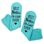 Best Mother in Law Gifts from Daughter in Law, Women's Fuzzy Socks, Funny Mother in Law Presents, Mother's Day Gift Birthday Gift for Mother in Law