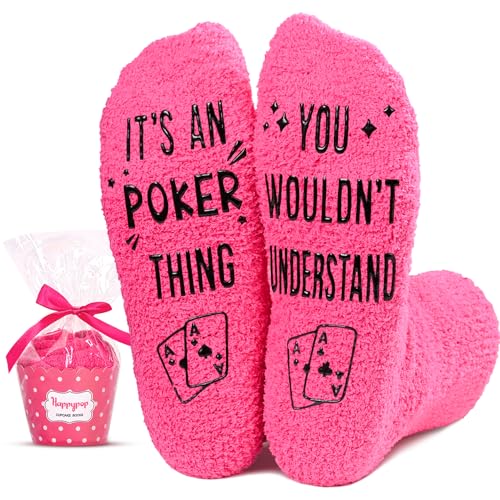 Poker Gifts, Funny Gambling Gifts for Poker Lovers, Women's Poker Socks, Casino Gifts for Poker Players, Playing Cards Family Friends Game Night Gifts