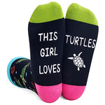 Funny Saying Turtle Gifts for Women,This Girl Loves Turtles,Novelty Turtle Print Socks, Gift For Her, Gift For Mom