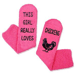 Lovely Chicken Women's Dark Pink Crew Socks