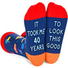 Unique 40th Birthday Gifts for 40 Year Old Men Women, Funny 40th Birthday Socks, Crazy Silly Gift Idea for Unisex Adult, Birthday Gift for Him and Her