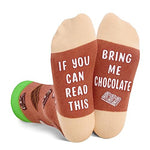 Funny Chocolate Socks for Kids Who Love Chocolate, Novelty Chocolate Gifts, Children's Gag Gifts, Gifts for Chocolate Lovers, Funny Sayings If You Can Read This, Bring Me Chocolate Socks, Gifts for 7-10 Years Old