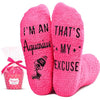 Funny Crazy Aquarius Socks, Astrology Gifts for Women, Horoscope Gifts, Fuzzy Fluffy Aquarius Socks