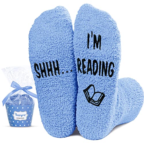 Students Gift Socks, Fluffy Fuzzy Slipper Socks, Women Reading Socks, Warm Cozy Socks, Book Lovers Gifts