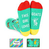 Funny Saying Goat Gifts For Women,This Girl Loves Goats,Novelty Goat Print Socks for Farmers, Gift For Her, Gift For Mom