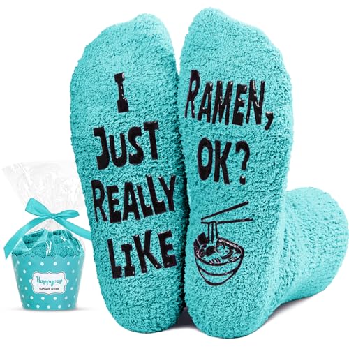 Ramen Gifts For Women, Noodle Gifts Ramen Socks Noodle Socks, Fuzzy Soft Cozy Socks For Women