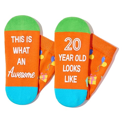 20th Birthday Gift for Him and Her, Unique Presents for 20-Year-Old Men Women, Funny Birthday Idea for Unisex Adult Crazy Silly 20th Birthday Socks