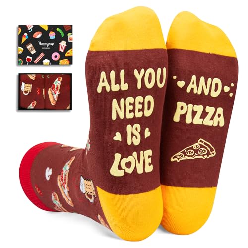 Novelty Pizza Gifts For Men Women, Pizza Socks Pizza Gifts for Pizza Lovers, Unisex Funny Silly Pizza Socks Gifts