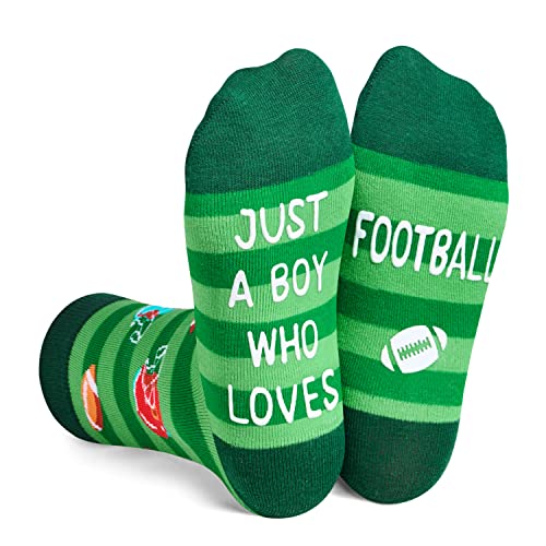 Novelty Football Socks for Kids, Funny Football Gifts for Sports Lovers, Kids' Gifts for Boys and Girls, Unisex Football Themed Socks Children, Silly Socks, Cute Socks, Gifts for 7-10 Years Old