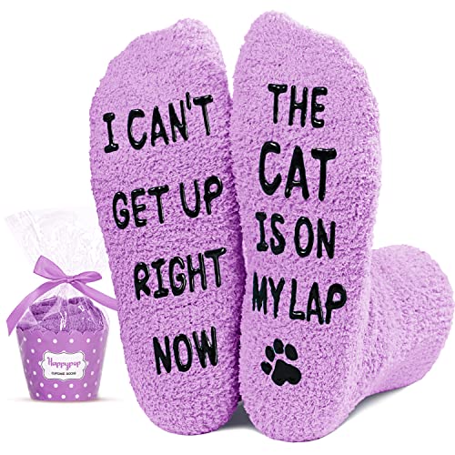 Women's Cat Socks Cat Gifts Cute Cat Mom Socks Fuzzy Cat Gifts for Women