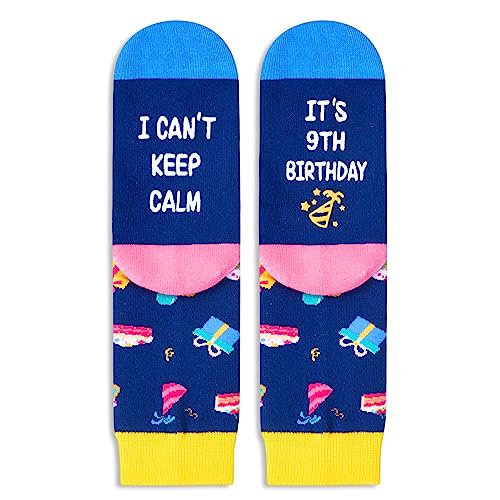 Crazy Funny Birthday Socks for Kids, Top Best Cool Birthday Gifts for 9 Year Old Boys Girls, 9 Year Old 9 Yr Old Girl Boy Gift Ideas