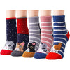 Cat Lover Gifts for Women Fuzzy Cat Gifts for Girl Lady Female Crazy Cat Socks 5 Pairs