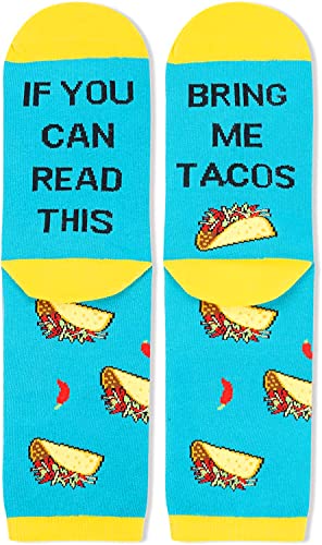 Funny Taco Socks for Women, Novelty Taco Gifts For Taco Lovers, Anniversary Gift For Her, Taco Tuesday, Fast Food Lover Socks, Womens Mexican Theme Socks