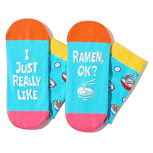 Ramen Socks For Men Women, Funny Ramen Gifts, Food Lover socks, Unisex pattern socks, Funny socks, Funky socks, Fun Ramen Themed Crew Socks