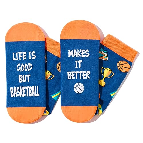 Funny Basketball Gifts for Basketball Lovers, Women Men Basketball Socks, Cute Ball Sports Socks for Sports Lovers, Unisex Basketball Socks for Men Women Basketball Gifts