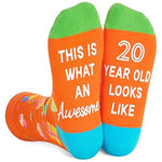 20th Birthday Gift for Him and Her, Unique Presents for 20-Year-Old Men Women, Funny Birthday Idea for Unisex Adult Crazy Silly 20th Birthday Socks