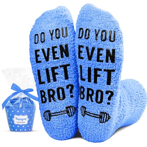 Funny Fluffy Gifts for Weight Lifting Lovers, Unisex Weight Lifting Socks, Soft Crazy Fitness Socks Weight Lifting Socks