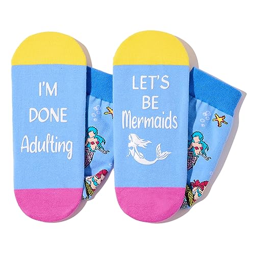 Gender-Neutral Mermaid Gifts, Unisex Mermaid Socks for Women and Men, Mermaid Gifts Animal Socks