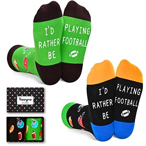 Kids' Fun Socks, Unisex Novelty Football Socks for Kids, Children Ball Sports Socks, Funny Football Gifts for Football Lovers, Gifts for Boys Girls, Sports Lover Gift, Gifts for 7-10 Years Old